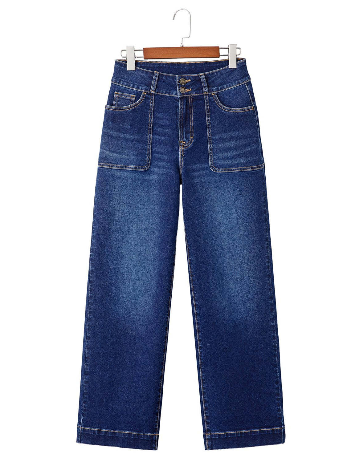 Sidefeel Women's Wide Leg Jeans High Waisted Stretchy Tummy Control Denim Pants Spring Outfits Bluing Size 8
