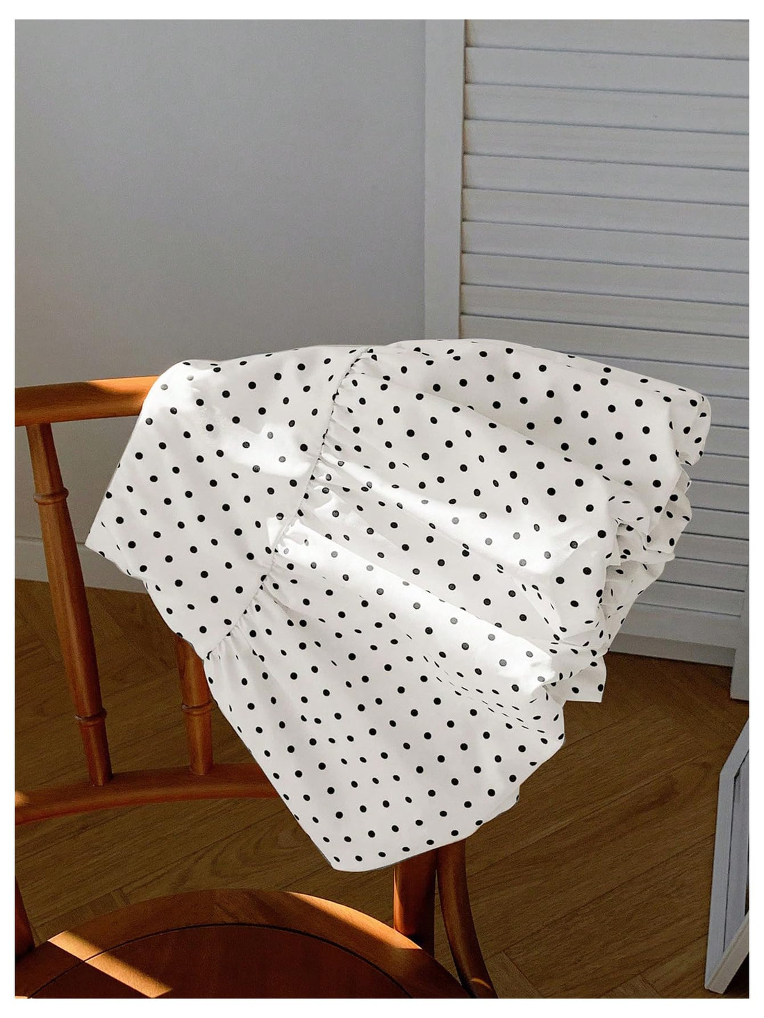 Milumia Women's Polka Dots Bubble Skirt Ruffle Hem A Line Balloon Puffy Short Skirts White Medium