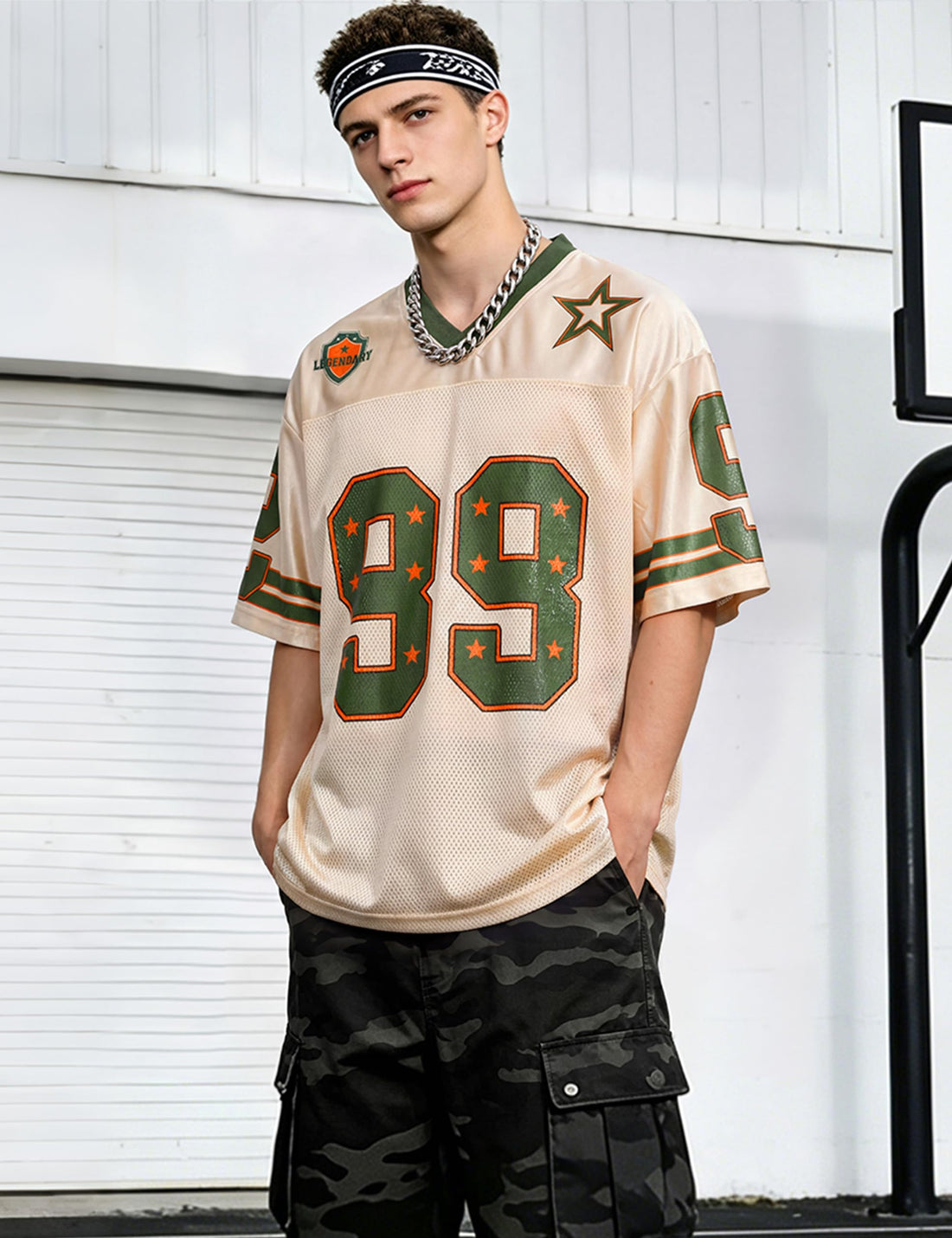 Jersey Shirts Y2K Oversized Graphic Tees Baggy V Neck T-Shirts Mesh Summer Tops for Women Men