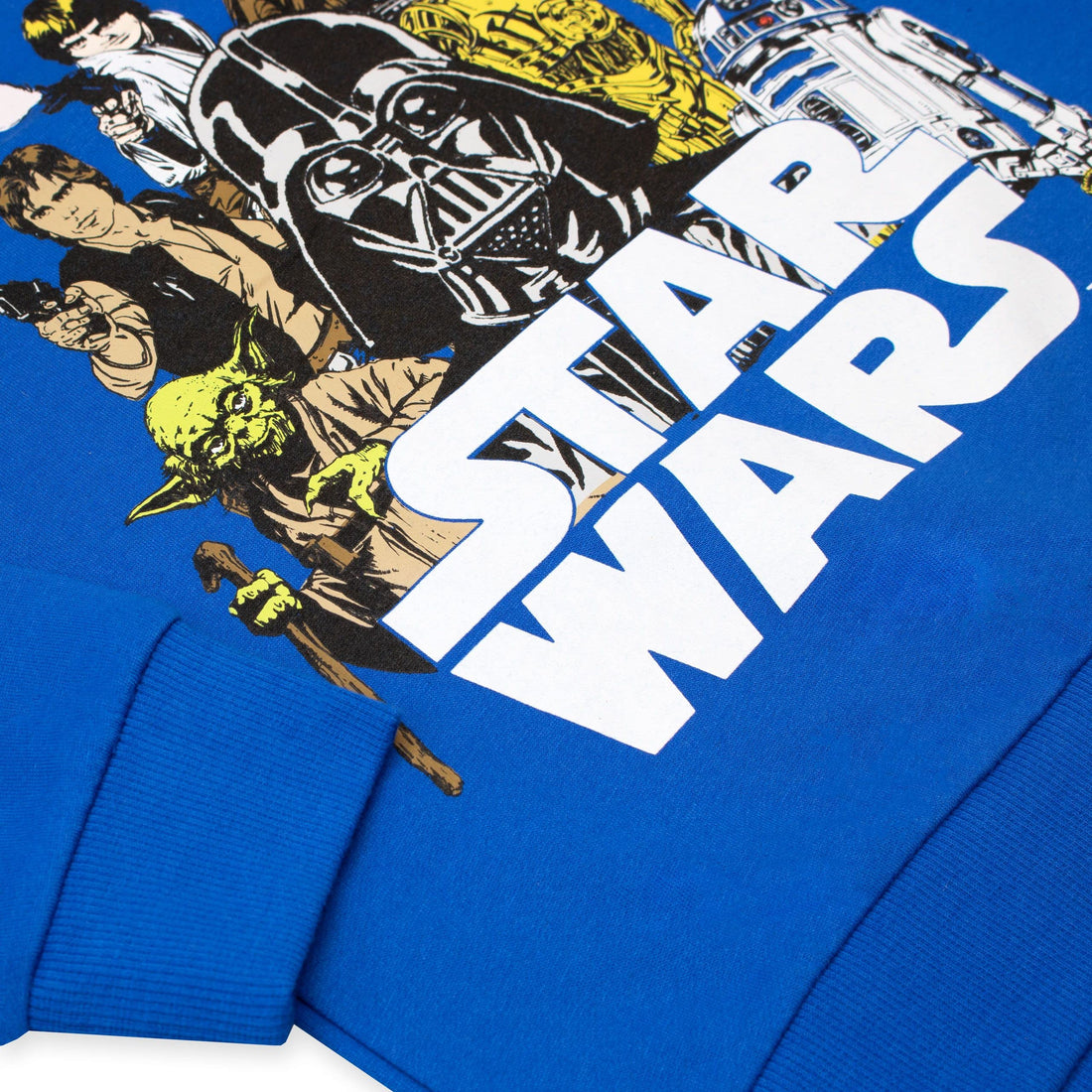STAR WARS Boys Darth Vader Sweatshirt Yoda R2D2 Chewbacca Sweater For Kids Blue Size 10