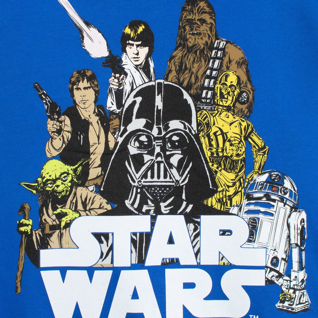 STAR WARS Boys Darth Vader Sweatshirt Yoda R2D2 Chewbacca Sweater For Kids Blue Size 10