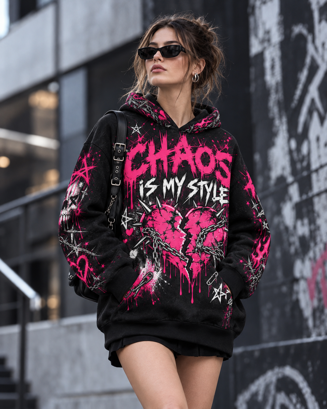 Chaos Is My Style Unisex Oversized Emo Hoodie | VINTELNY