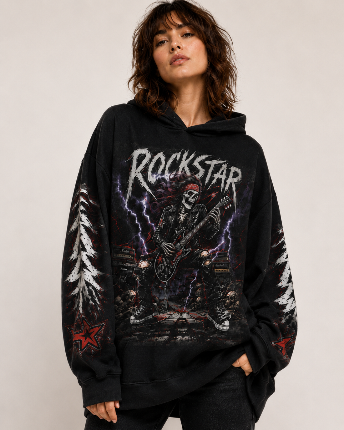 Rockstar Guitar Oversized Hoodie