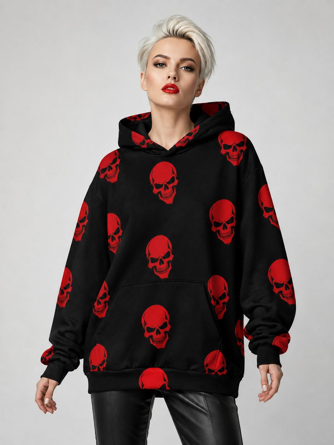 Red Skull — Unisex Oversized Premium Hoodie