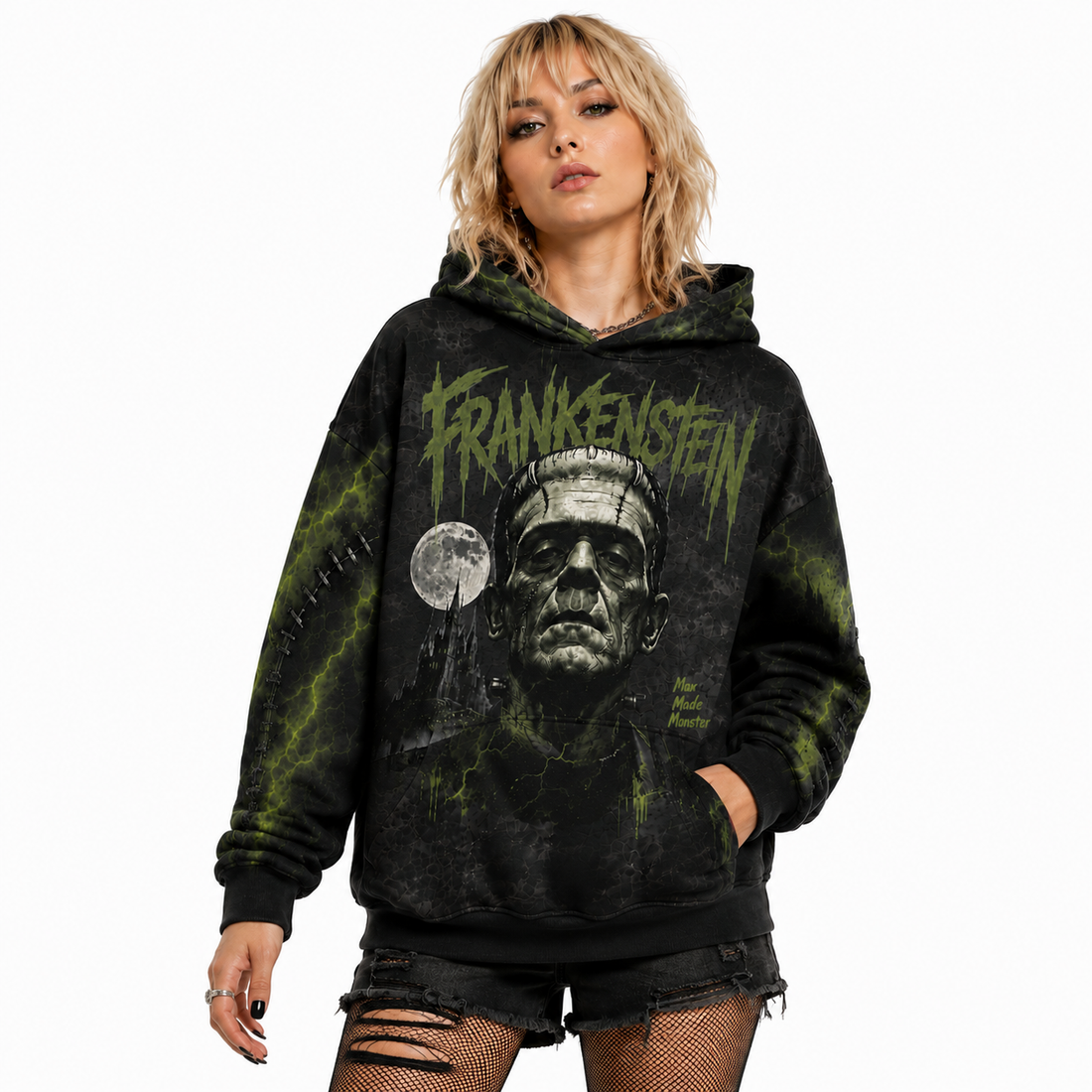 FRANKENSTEIN UNISEX OVERSIZED HOODIE ⚡🖤
