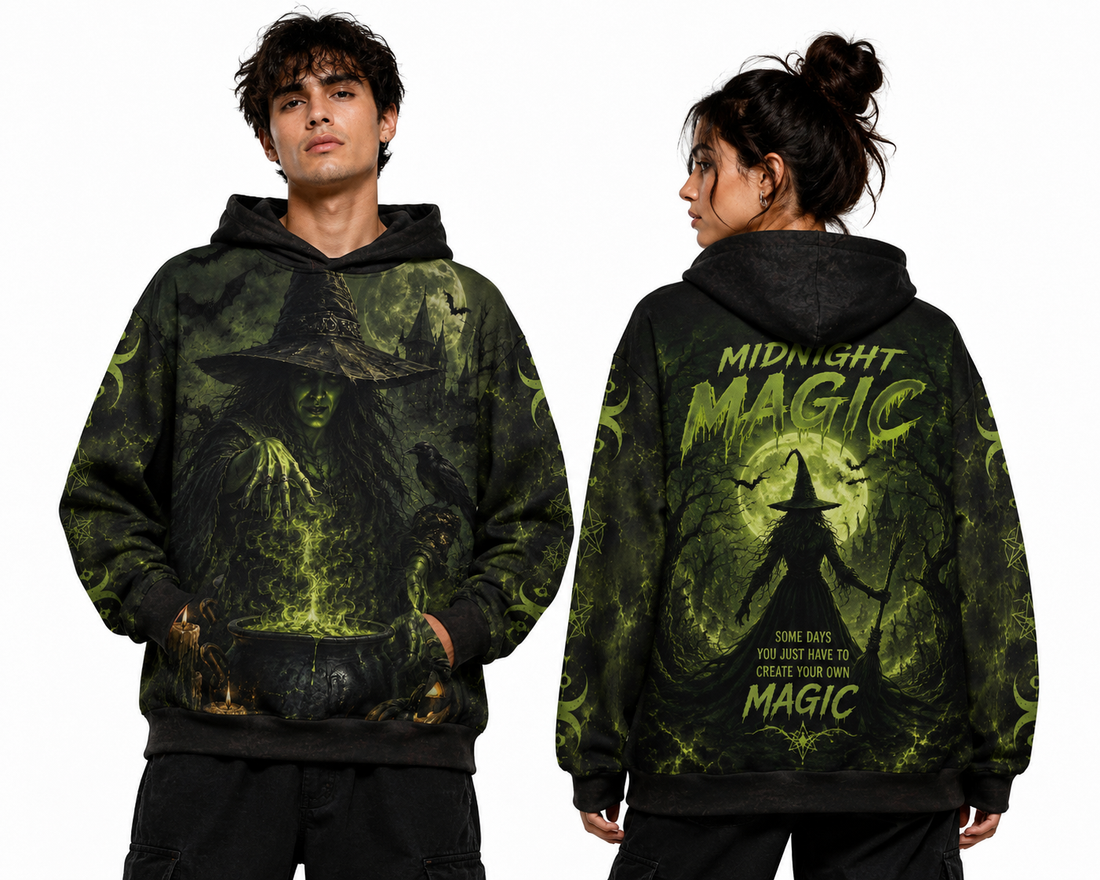 Midnight Magic Oversized Halloween Hoodie 🌙🖤