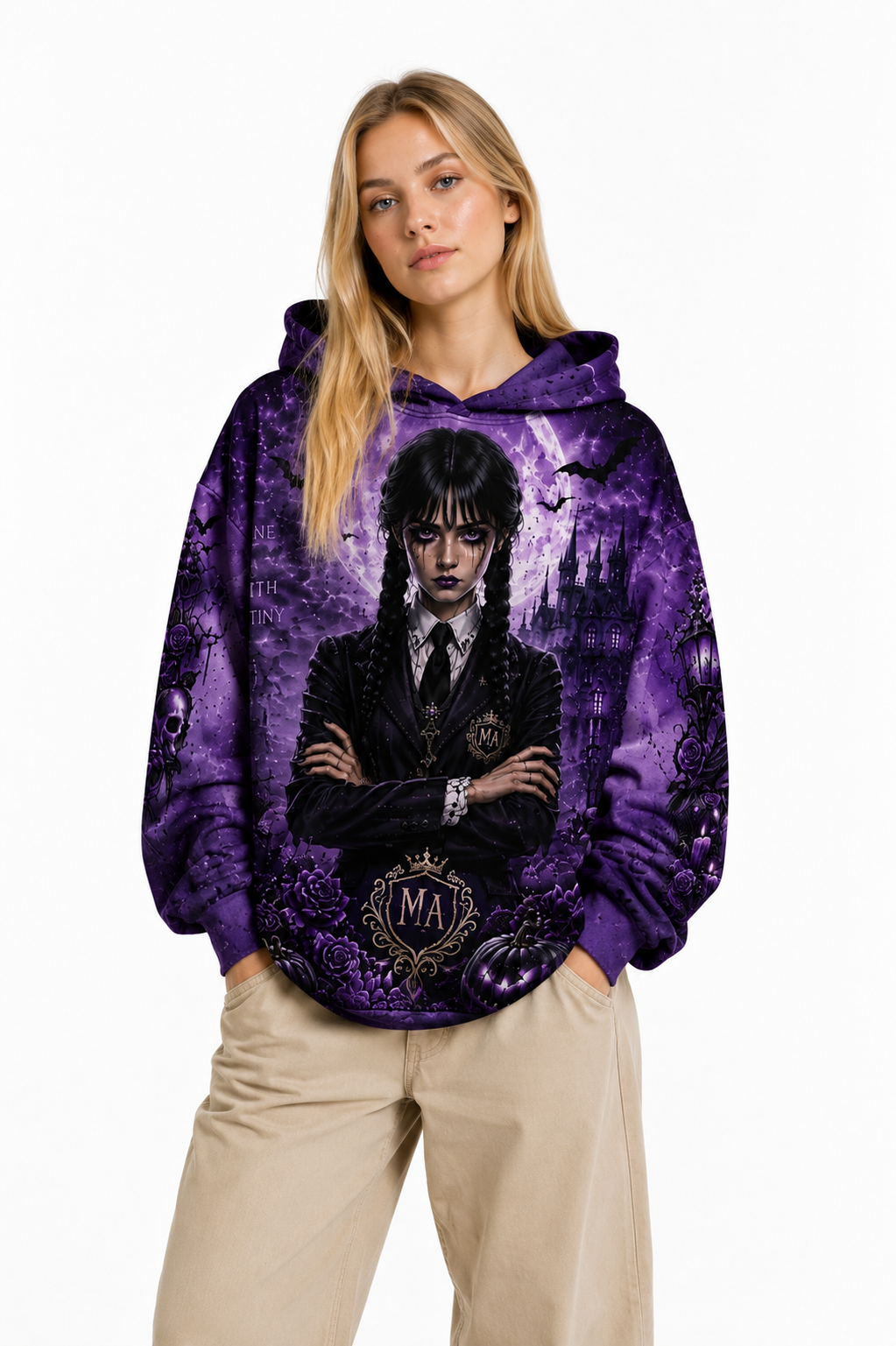 Midnight Academy — Gothic Halloween Oversized Hoodie