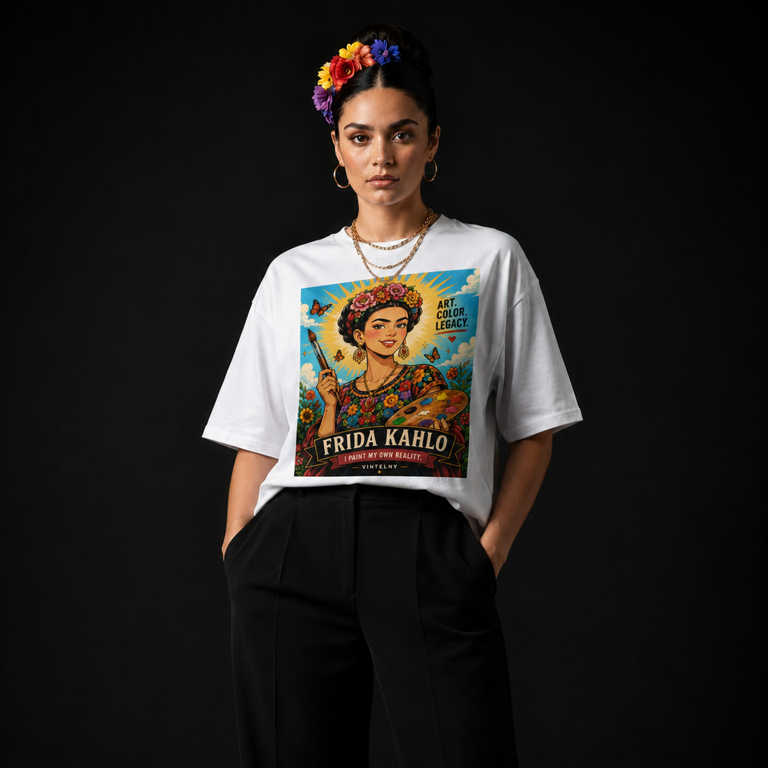 Frida Kahlo Oversized T-Shirt — Art. Color. Legacy.