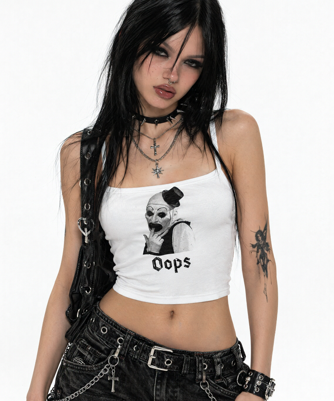 Oops Horror Clown Micro-Rib Tank Top