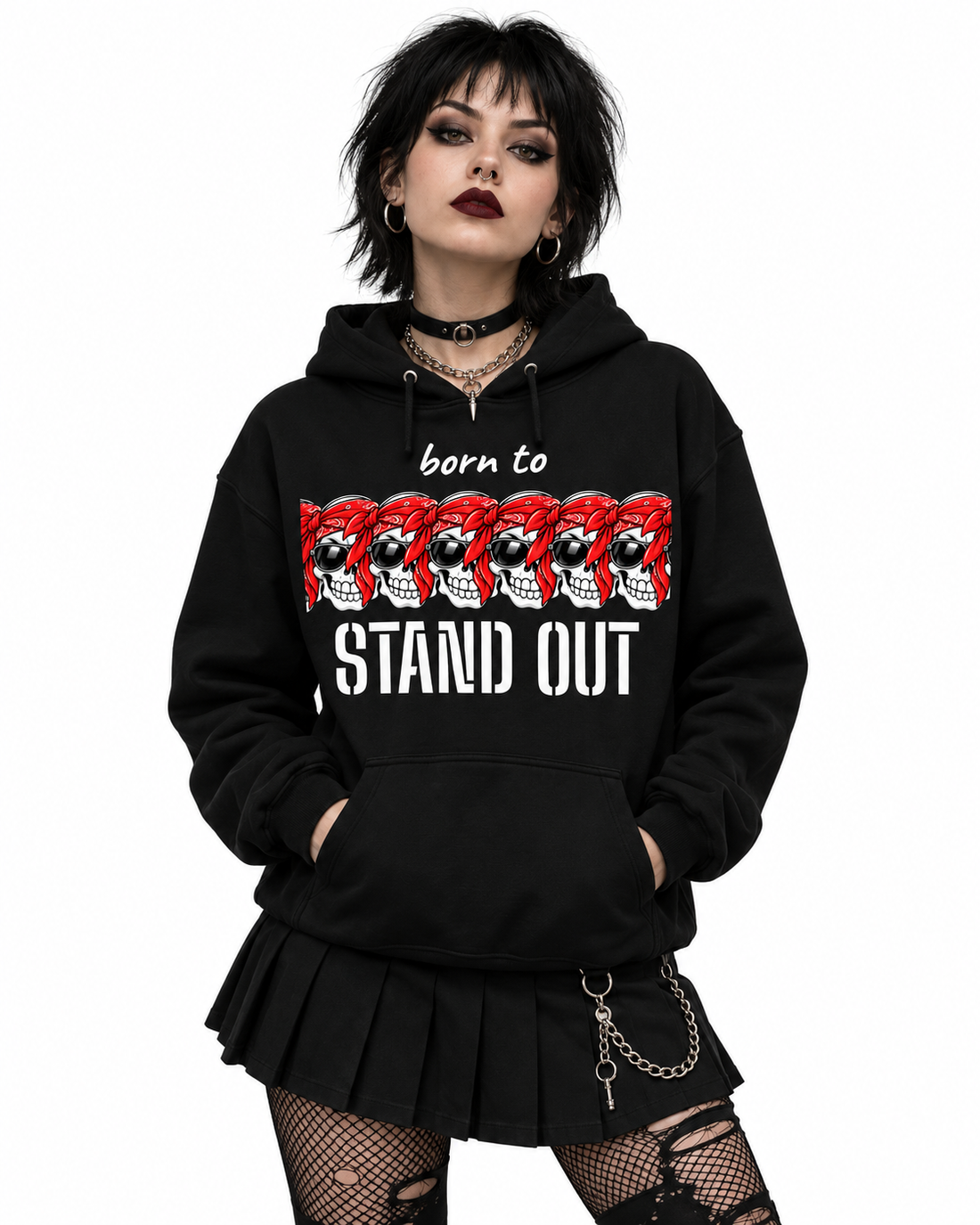 Born to Stand Out Skull Hoodie