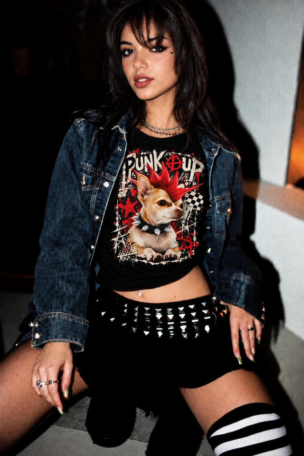 Punk Pup Chihuahua Graphic Tee | VINTELNY