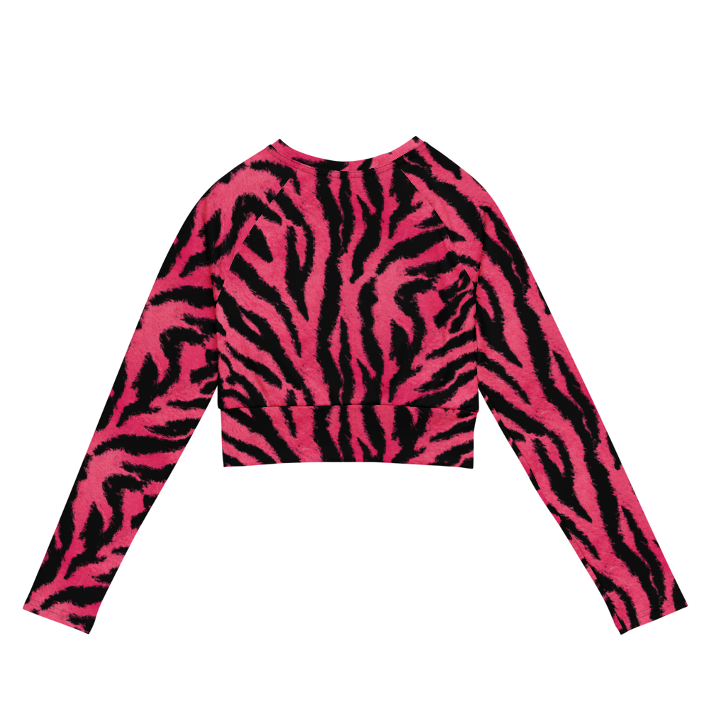 Hot Pink Long-Sleeve Crop Top | UPF 50+ Recycled Athleisure