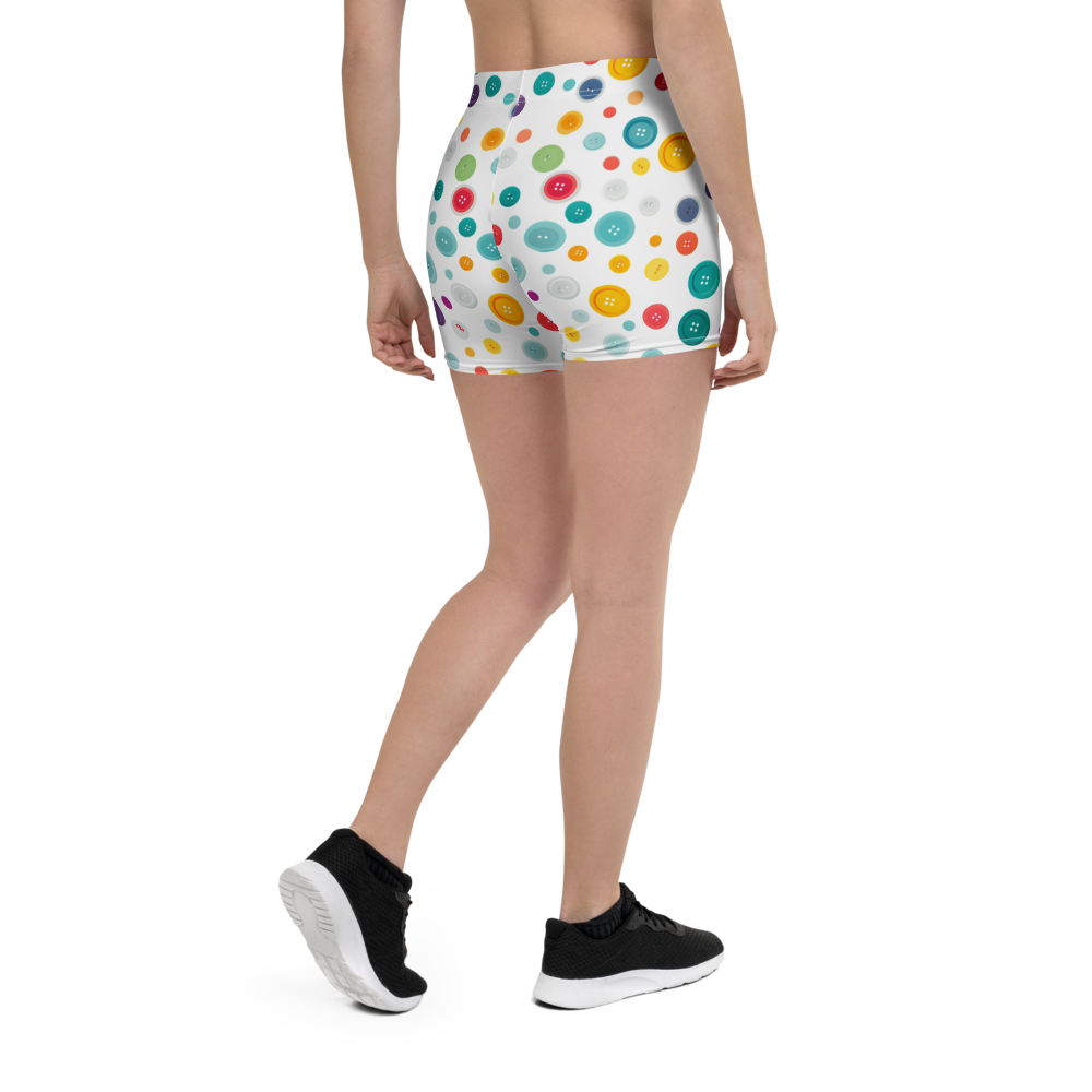 Retro Button Print Shorts