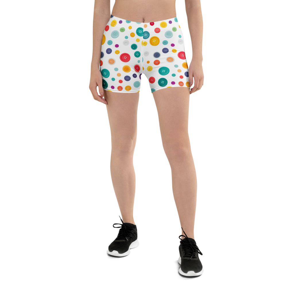 Retro Button Print Shorts