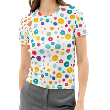 Retro Button Print Tee