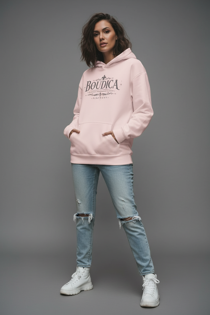 Boudica Hoodie - Frente Fondo Gris