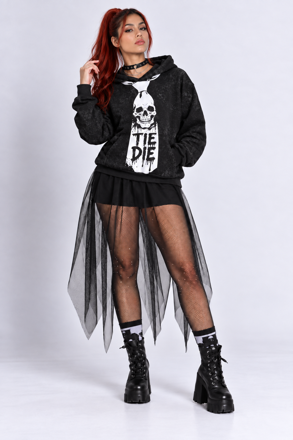 Tie Die Skull — Unisex Oversized Gothic Hoodie | VINTELNY