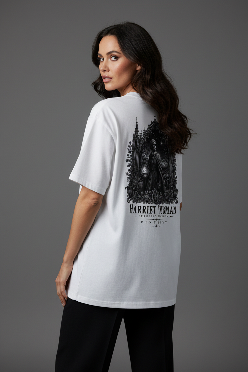 Mockup espalda Harriet Tubman gris