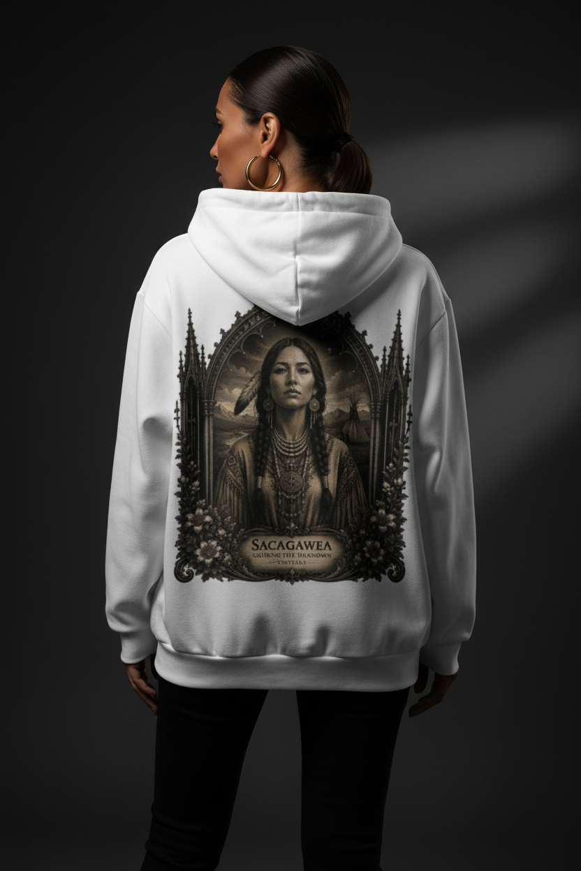 Mockup espalda hoodie Sacagawea