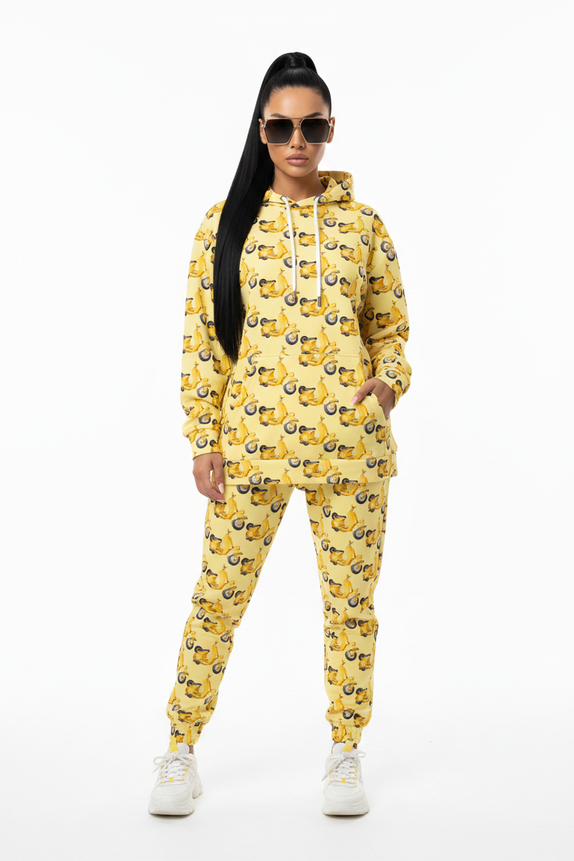 Mockup frente - hoodie amarillo scooter