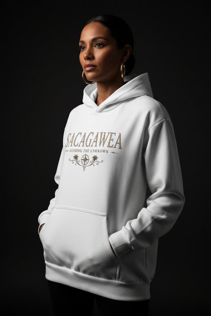Mockup frente hoodie Sacagawea