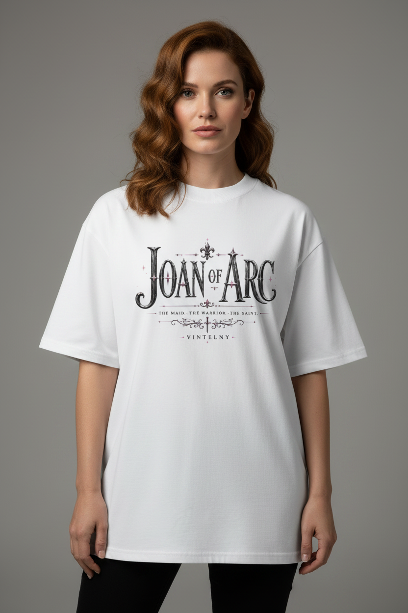 Mockup frontal - modelo pelirroja Joan of Arc
