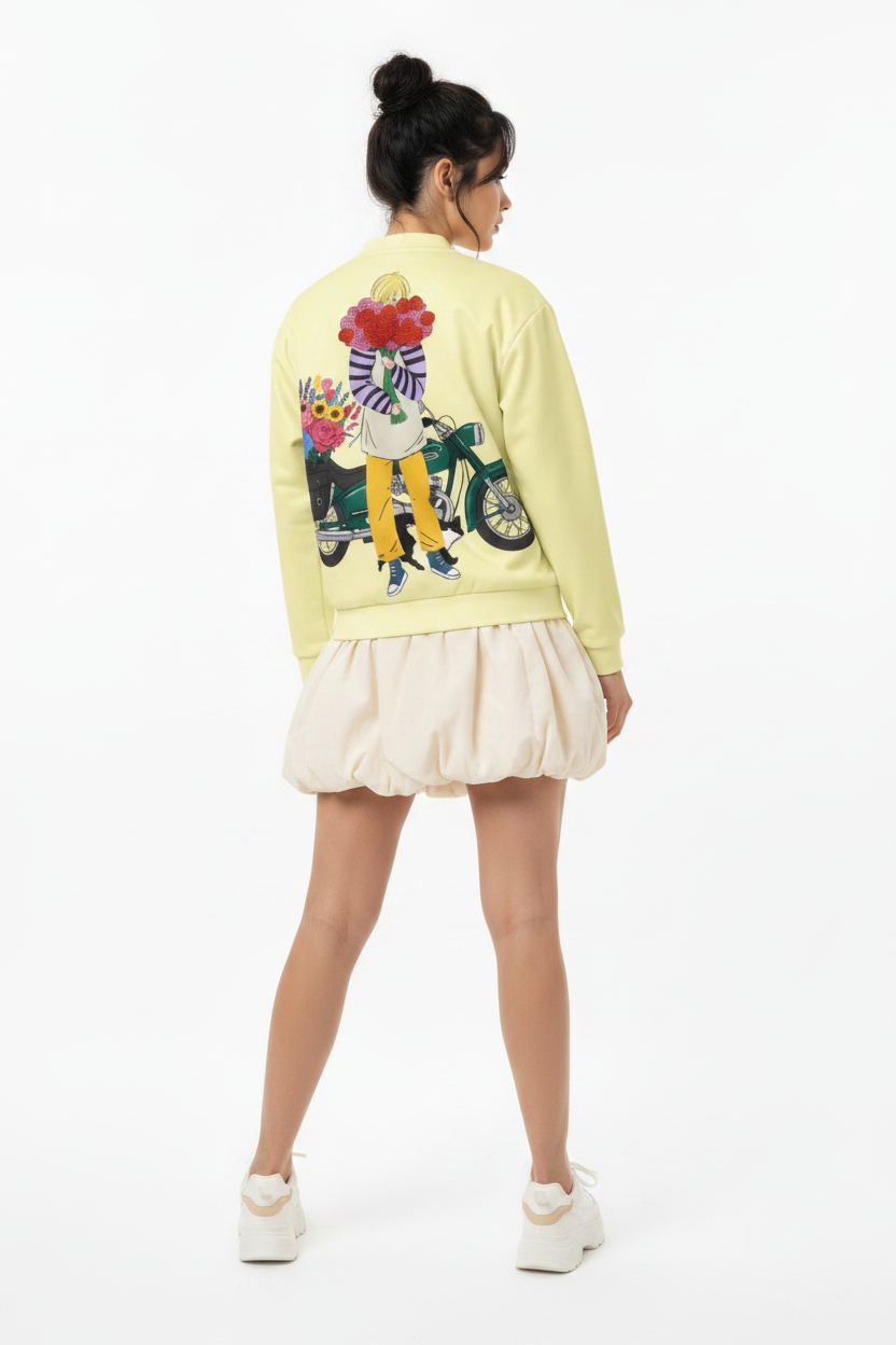 Women's Graphic Bomber Jacket – Bold All-Over Print Streetwear