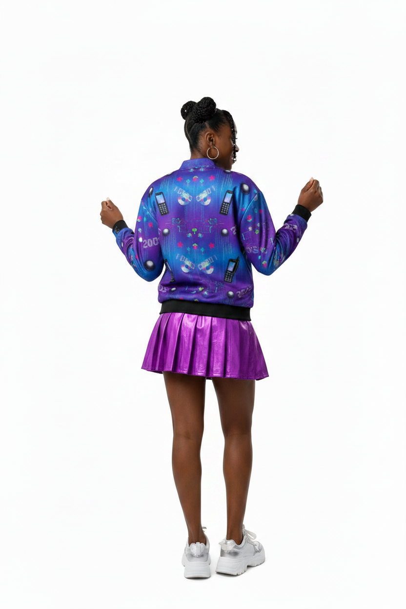 Modelo Espalda Falda Violeta