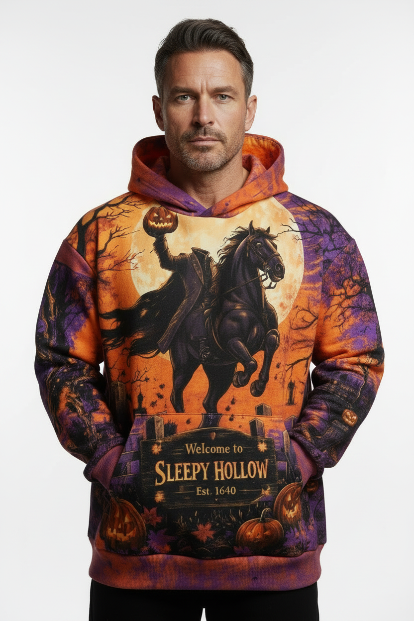 Modelo fuerte fondo blanco - Sleepy Hollow Hoodie