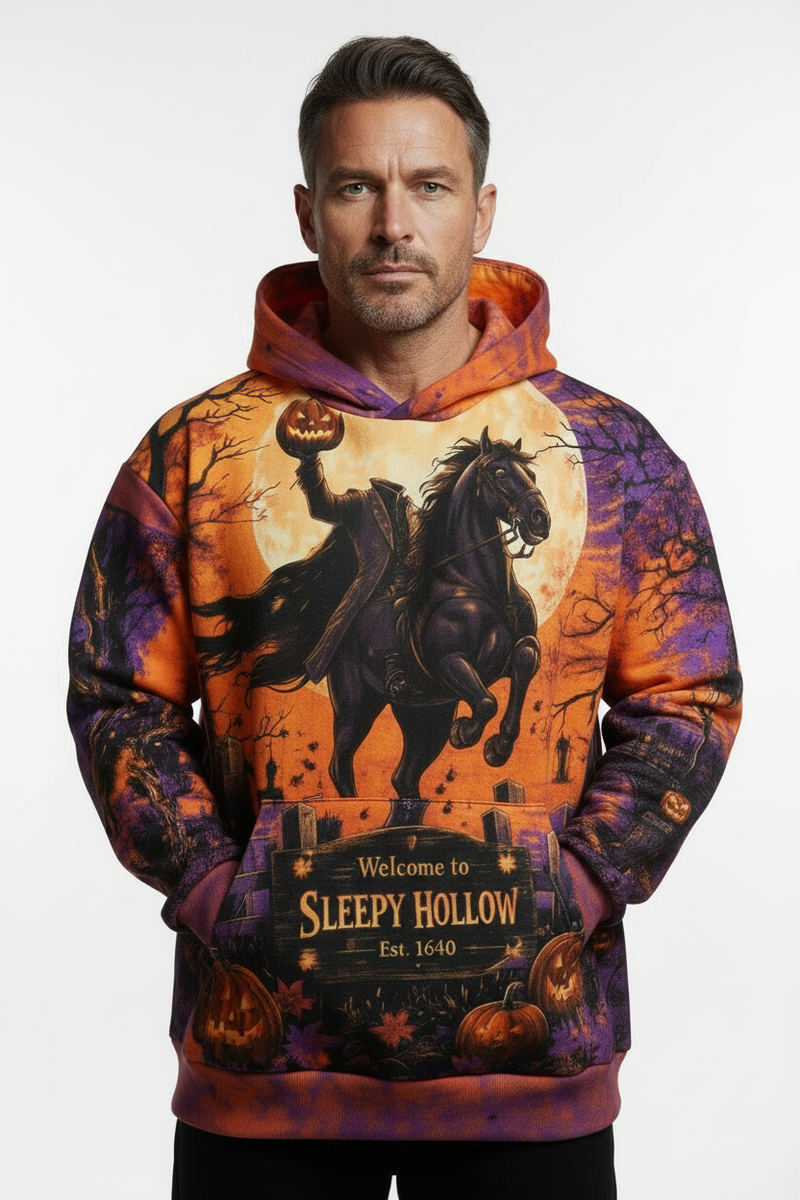 Modelo fuerte fondo blanco - Sleepy Hollow Hoodie