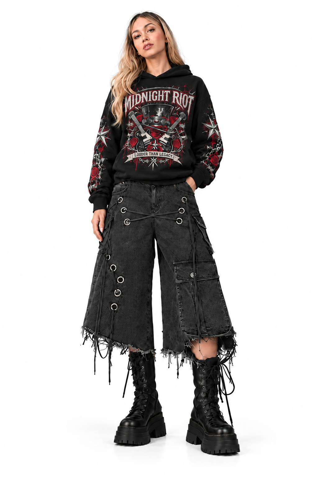 Midnight Riot — Oversized Rock Graphic Unisex Hoodie | VINTELNY