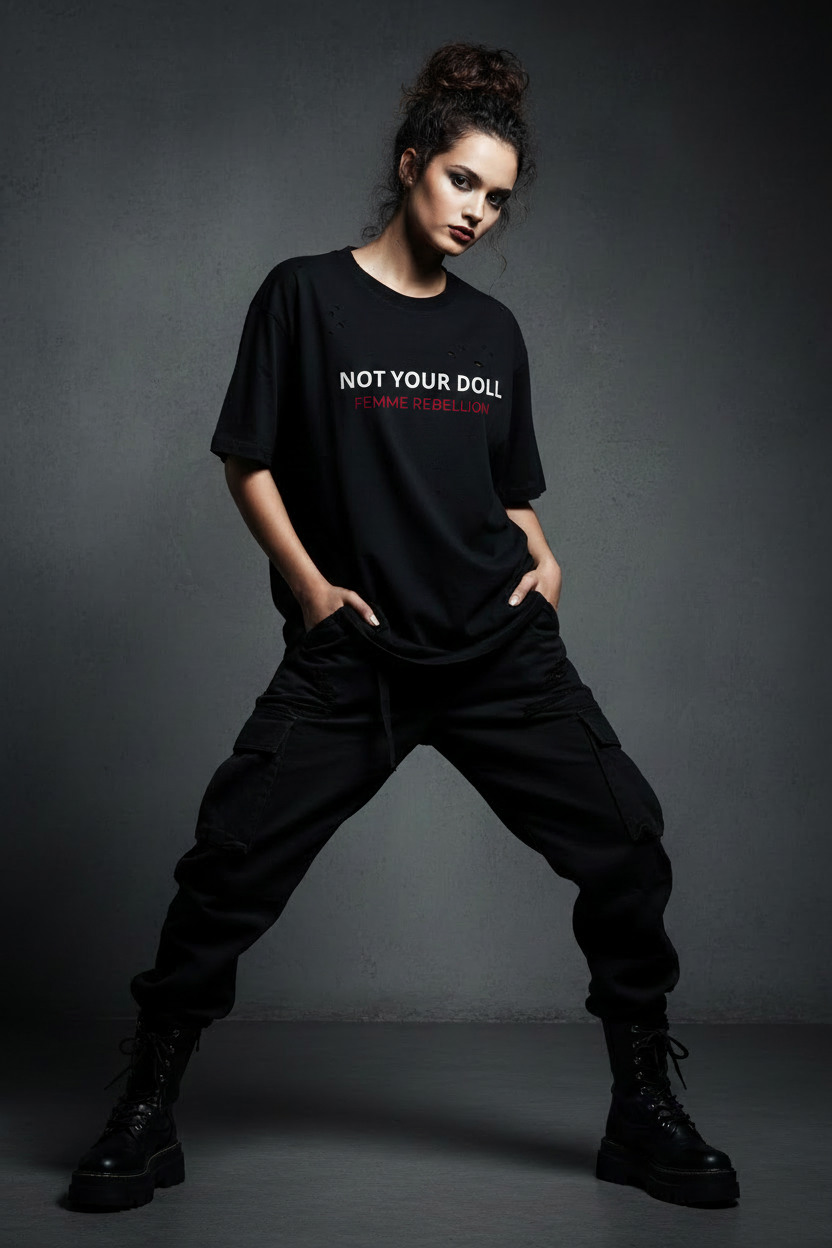 NOT YOUR DOLL – Model Wearing Tee
